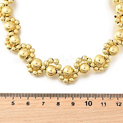 真鍮の丸いビーズのネックレス  カドミウムフリー＆鉛フリー  ラックめっき  長持ちメッキ  18KGP本金メッキ  17.32インチ（44cm）&nbsp;NJEW-D314-06G