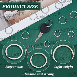 40個 2スタイル 304ステンレススチール スプリットキーリング  キーの留め金  ステンレス鋼色  20~25x2mm  内径：16~20.5mm  20個/スタイル&nbsp;STAS-CY0001-03