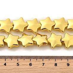 電気メッキガラスビーズセット  スター  フルメッキ  多面カット  黄金メッキ  13x13.5x5.5mm  穴：0.8mm  約36個/連  15.98''（40.6センチメートル）&nbsp;EGLA-V001-03C