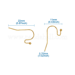 真鍮製フックイヤーワイヤー  ミックスカラー  22x11x0.75mm  20ゲージ  120個/箱&nbsp;KK-KS0001-09