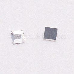 ガラスラインストーン  キラキラマニキュアネイルアートデコレーション  多面カット  正方形  透明  3.5x3.5x1.2mm  約1000個/袋&nbsp;MRMJ-WH0062-15C