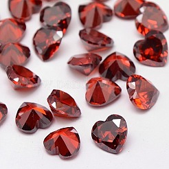 キュービックジルコニア尖底カボション  グレードA  多面カット  ハート  ミックスカラー  10x10x6mm&nbsp;ZIRC-M005-10mm