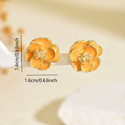 フラワーブラススタッドピアス  18KGP本金メッキ  きいろ  16x16mm&nbsp;VS5484-4