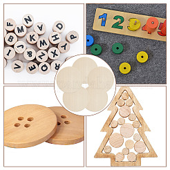未完成の木製のフラットラウンドい切り抜き  ウッドクラフト用品  小麦  49~50x5mm&nbsp;WOOD-WH0050-042C