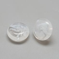 アクリルビーズ  天然石風  ツートン  ロンデル  ホワイト  10x5.5mm  穴：1.6mm  約1460個/500g&nbsp;OACR-Q99B-AD033