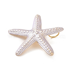 304ステンレススチール製ビッグペンダント  エナメル  ゴールドカラー  ヒトデ  47x51x12mm  穴：8mm&nbsp;STAS-C144-04B-01