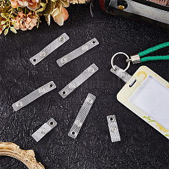 PVC IDバッジホルダーストラップ100個  アイロンスナップとアイレット付き  プラチナ  70x12x2.5mm&nbsp;FIND-CP0004--11