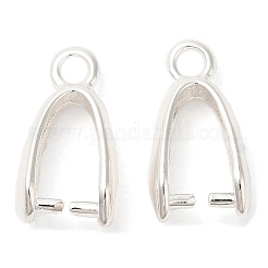真鍮のアイスピックピンチベイル  カドミウムフリー＆鉛フリー  925銀メッキ  15x7.5x4mm  穴：2mm  ピン：1mm&nbsp;KK-M250-03S
