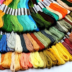 50 束 50 色 6 本撚りポリコットン刺繍糸  クロスステッチの糸  ミックスカラー  1mm  約8.75ヤード（8m）/かせ  1 かせ/色&nbsp;PW-WG50154-01