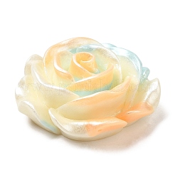 グラデーションカラー不透明樹脂カボション  花  シアン  28x12.5mm&nbsp;RESI-I053-01D