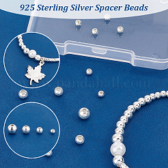 スターリングシルバースペーサービーズ40個925個  ラウンド  銀  3x2.5mm  穴：1mm&nbsp;STER-PH0002-57
