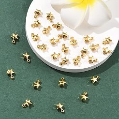 シーグレース真鍮製スターチャーム  カドミウムフリー＆ニッケルフリー＆鉛フリー  18KGP本金メッキ  7x5x3mm  穴：0.9mm&nbsp;XGR0109G-97G