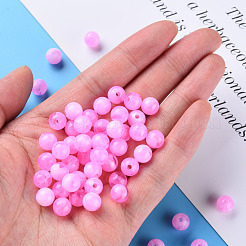 アクリルビーズ  天然石風  ラウンド  パールピンク  8mm  穴：1.8mm  約2000個/500g&nbsp;MACR-S375-001B-03