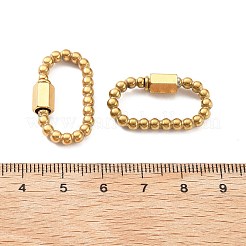 304ステンレススチール製ロックカラビナ  イオンプレーティング（ip）  オーバル  18KGP本金メッキ  27x14.5x3.5mm&nbsp;STAS-C092-07G