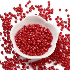 焼付塗装ガラスシードビーズ  双円錐形  ファイヤーブリック  4.5x3.5mm  穴：1.4mm  約120個/10g&nbsp;X1-SEED-A032-02K