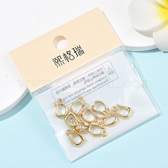 シェグレース真鍮製折りたたみ式留め具  オーバル  カドミウムフリー＆ニッケルフリー＆鉛フリー  長持ちメッキ  18KGP本金メッキ  10x6.5x3mm  穴：1.2~1.4mm&nbsp;XGR0145G-162G