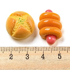 不透明樹脂模造食品デコデンカボション  パン混合形状  ミックスカラー  17.5~23.5x13.5~19.5x9~13.5mm&nbsp;CRES-H002-01E