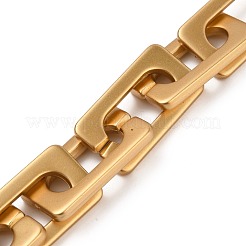 手作りの不透明なアクリルクロスチェーン  溶接されていない  ゴールド  39.37インチ（100cm）  リンク：43.5x23x4mm  1m /連&nbsp;AJEW-JB00769-01