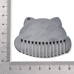 プリントされたセルロースアセテート（樹脂）の大きなペンダント  猫の形が魅力的  ブラック  44x60x2mm&nbsp;RESI-F070-01F