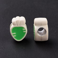 ラバー加工アクリルヨーロッパビーズ  エナメル  大穴ビーズ  ニンジン  ミックスカラー  12.7x9.2x7.2mm  穴：4.3mm&nbsp;SACR-E009-02