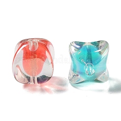 UVメッキ虹色透明アクリルビーズ  キャンディ  ミックスカラー  19x18.5x15.5mm  穴：2.5mm&nbsp;MACR-D032-08