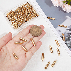 304ステンレススチール製スライドエンドクラスプチューブ  スライダエンドキャップ  ゴールドカラー  6x16x4mm  穴：3x1.5mm  内径：3mm  60個/箱&nbsp;STAS-UN0044-82A-G