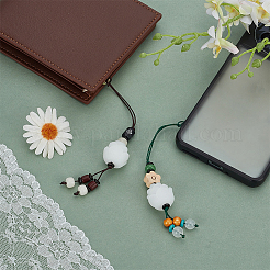 2個 2スタイル模造菩提木蓮携帯ストラップ  携帯アクセサリー  ミックスカラー  135~140x20mm  1個/スタイル&nbsp;AJEW-FG0007-37