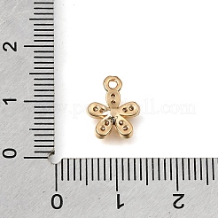 真鍮マイクロパヴェクリアキュービックジルコニアチャーム  花のチャーム  ニッケルフリー  18KGP本金メッキ  11x9x2mm  穴：1.2mm&nbsp;CU-K001-11G