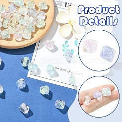20個 5色 手作りホイルガラスビーズ  双円錐形  ミックスカラー  12x14.5x14.5mm  穴：1mm  4個/カラー&nbsp;FOIL-YW0001-06