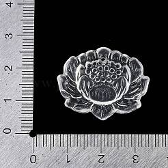 ガラスチャーム  蓮のチャーム  透明  22x27x6mm  穴：1.4mm&nbsp;GLAA-G121-01D