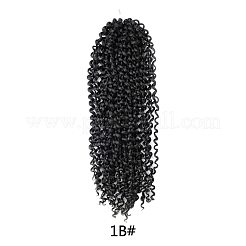 水波合成編組  長い巻き毛のドレッドヘアの拡張  低温耐熱繊維  ブラック  18インチ（45.7cm）&nbsp;LS-OHAR-G005-16A