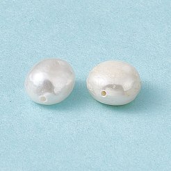 バロック天然ケシパールビーズ  オーバル  貝殻色  8~12x7~8x4.5~6mm  穴：0.6mm&nbsp;PEAR-N020-P38