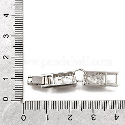 真鍮製マイクロペーブクリアキュービックジルコニアの留め金  長方形  プラチナ  40.5x6.5x4.5mm  穴：4.5x4mm&nbsp;KK-R222-03P