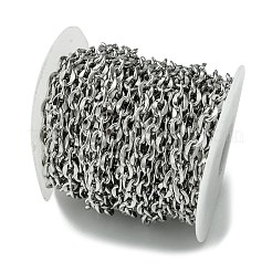 変色しにくい304ステンレススチールのチェーン  溶接されていない  スプールで  ステンレス鋼色  9x6.5x1mm  約32.81フィート（10m）/ロール&nbsp;CHS-K018-10P