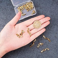 クリップエンド付きラックメッキ真鍮カニカン  ジュエリーには素敵な  ゴールドカラー  33x4~5mm  20セット /箱&nbsp;KK-PH0035-33G