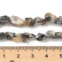 天然アフリカ産ブラックオパールの原石ビーズ  ナゲット  7~12x4~10x3~8mm  穴：1mm  約46~52個/連  15.35~15.94''（39~40.5センチメートル）&nbsp;G-M453-C05