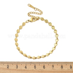 304ステンレススチールリンクチェーンブレスレット  18KGP本金メッキ  6-1/8インチ（15.7cm）&nbsp;BJEW-C084-05G