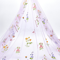 2ヤードのポリエステル刺繍3Dフラワーメッシュ生地  DIYクラフト用品  プラム  1660x1.5mm&nbsp;DIY-WH0622-383D