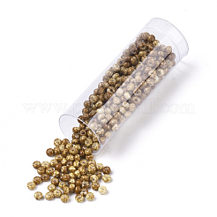 チェコガラスビーズ  ラウンドガラスシードビーズ  ベーキングペイントスタイル  カーキ  8/0  3x2mm  穴：1mm  約10 G /ボトル&nbsp;SEED-R047-B-66209