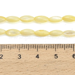 天然淡水シェルビーズ連売り  米のビーズ  染め  きいろ  7~8x3.5~4mm  穴：0.5mm  約47~49個/連  14.37~14.88インチ（36.5~37.8cm）&nbsp;SHEL-C010-01B