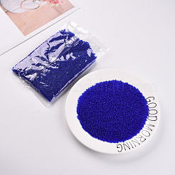 ガラスシードビーズ  つや消し色  ラウンド  ブルー  3mm&nbsp;SEED-A008-3mm-M8