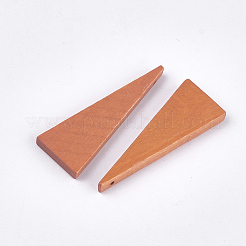 塗装木材ペンダント  三角形  サンゴ  39.5x14x4mm  穴：1mm&nbsp;X-WOOD-T021-12I