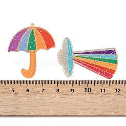 20個10スタイルのレインボーテーマアクリルパーツ  混合図形  24~43.5x27~40x2~2.5mm  穴：1.4~1.8mm  2個/スタイル&nbsp;MACR-FS0002-11