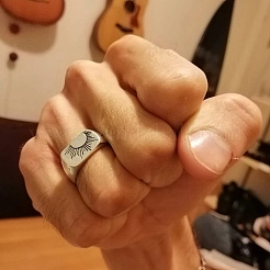 男性用合金フィンガー指輪  太陽と長方形  アンティークシルバー  usサイズ7（17.3mm）&nbsp;WG6895E-01