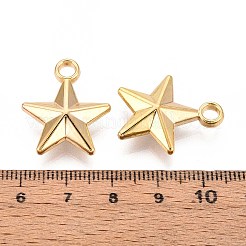 CCBプラスチックペンダント  スター  ライトゴールド  24x20x7mm  穴：3mm&nbsp;CCB-T012-04KCG