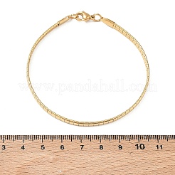 女性用304ステンレススチールリンクチェーンブレスレット  長方形  イオンプレーティング（ip）  長持ちメッキ  ゴールドカラー  7.87インチ（20cm）&nbsp;BJEW-Z178-11G