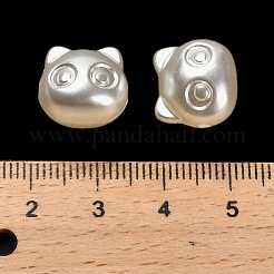 ABSプラスチックビーズ  猫  ホワイト  12.5x13x11mm  穴：1.8mm  約431個/500g&nbsp;MACR-K359-33B