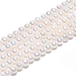 天然有核パールビーズ連売り  ラウンド  乳白色  2~2.5mm  穴：0.4mm  約166~168個/連  15.24~15.39''（38.7~39.1センチメートル）&nbsp;PEAR-N016-02B