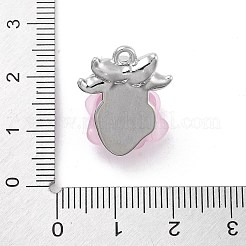 合金樹脂チャーム  ローズ  ピンク  21x11x3mm  穴：1.6mm&nbsp;FIND-M078-03B-01