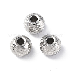 変色しない201ステンレススチールビーズ  ロンデル  ステンレス鋼色  6x5mm  穴：1.8mm&nbsp;STAS-G298-05P